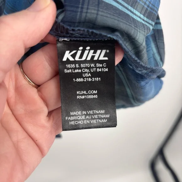 KUHL Styk Short sleeve plaid shirt collared mens XL gorpcore hiking outdoor - Picture 6 of 9